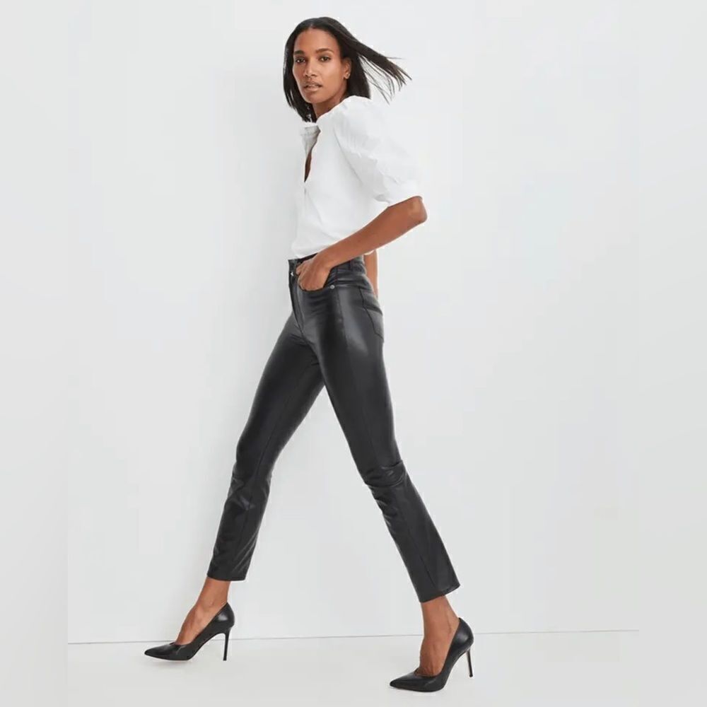 Veronica Berad Maera Extra High Rise Skinny Faux Leather Pants size 25 - Picture 3 of 14